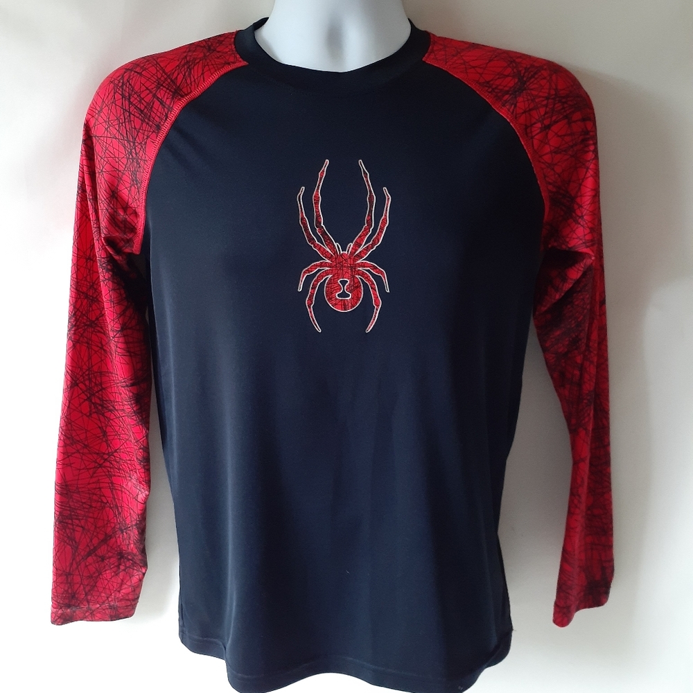 Spyder boys red/black long-sleeve shirt size L